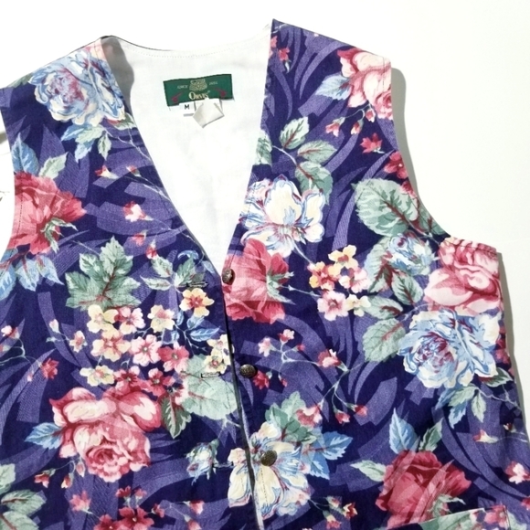 ORVIS Vintage Made in USA Floral Button Vest - Picture 6 of 14